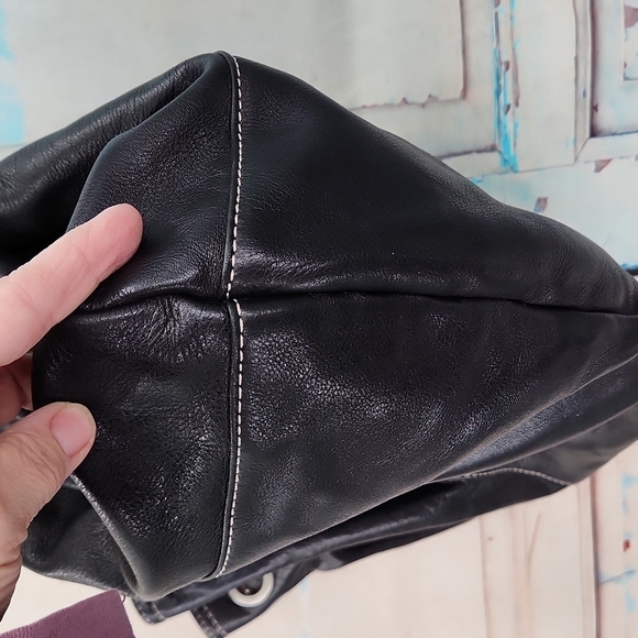 Vera Pelle Black Leather Purse Made in Italy - Picture 3 of 6